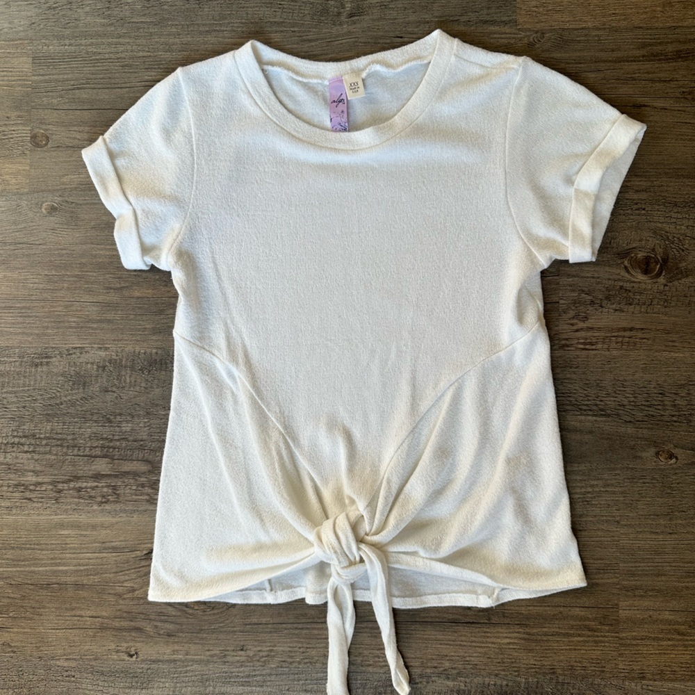 Alya White Tie-Front Top